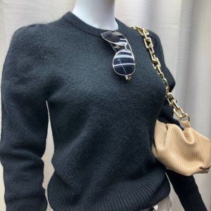 Banana Republic black alpaca wool blend cap sleeve sweater